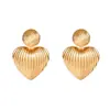 Pendientes de Metal Minimalistas de Diseño de Moda y Único Estilo Ins, Pendientes Exagerados con Borlas y Forma de Corazón Geométrico para el Mercado Europeo y Americano