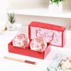 Juego de Cuencos Florales Acuarela Cerámica Plato Tazón de Arroz Vajilla Transfronteriza Caja de Regalo Estilo Ins Corazón de Niña