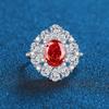 Especial de Transmisión en Vivo 2023 Anillo de Moda para Mujer con Corte Flor de Hielo Amarillo Rosa Rojo Parma Diamante de Alto Carbono Plata de Ley S925