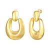 Pendientes Geométricos Chapados en Oro Shengmei Transfronterizos Europeos y Americanos para Mujer Nicho Simples Retro de Gama Alta Pendientes Fotosensibles Pendientes