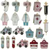Venda Quente Transfronteiriça Liga de Metal com Gotejamento de Óleo Auricular Médico Chapéu de Uniforme de Enfermeira Pingente Pingente Chaveiro Artesanal DIY Acessórios