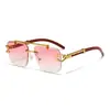 Óculos de Sol Quadrados com Borda Cortada, Ponte Dupla Integrada, Cabeça de Leopardo, para Homens e Mulheres, Lentes Modernas com Proteção UV, Óculos de Sol de Alta Qualidade para Homens e Mulheres
