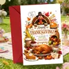Compra directa transfronteriza: Tarjetas de felicitación temáticas de pavo de Acción de Gracias con sobres, con mensajes divertidos y creativos, perfectas como regalo o para dejar un mensaje