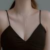 Colar Jufeng S925 prata de lei brilhante simples moda corrente clavícula elegante personalidade versátil