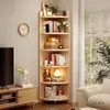Estante de esquina de madera maciza, mueble de esquina para sala de estar, mueble triangular para dormitorio, mueble de esquina de pared, estante de almacenamiento en forma de abanico, estantería
