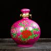 Botella de Vino de Cerámica Jingdezhen 1.0kg Jarra de Vino Creativa Antigua Olla Elevable Botella de Vino de Boda Buen Rendimiento de Sellado Cristalería