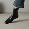 Versión de cuero suave~Botines de tacón grueso estilo Maillard para mujer 2026 botas de cuero tacones altos Botas Martin botas ajustadas para mujer