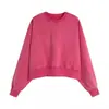 Jaqueta Moletom com Capuz Solta Retro Americano Lavado Outono/Inverno Unissex Hoodie Curto Cor Sólida Desgastado