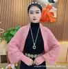 Primavera 2025 Nuevo Estilo Elegante Nuevo Estilo Chino Cheongsam con Chal Simple Estilo Juvenil Cárdigan de Punto