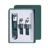 Set de Cortauñas Anti-Salpicaduras, Set de 4 Piezas de Acero Inoxidable Color Verde Oscuro, Cortauñas Anti-Salpicaduras para el Hogar y Herramientas de Manicura