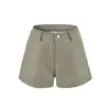 Shorts básicos casuales de línea A de pierna ancha para mujer, pantalones casuales versátiles simples para el trayecto de verano, pantalones rectos de color liso para verano