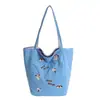 Bolsa de Hombro Rayada para Mujer, Estilo Coreano, Estilo Perezoso Ins, Bolsa Versátil de Doble Cara, Gran Capacidad para Estudiantes, Viajes al Trabajo, Bolso de Hombro Casual