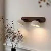 Luz de espelho LED frontal para lavatório de banheiro, penteadeira minimalista retrô japonesa, lavatório, luminária de parede rotativa para iluminação de quadros