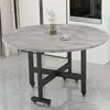 Mesa Plegable para el Hogar Multifuncional Apartamento Pequeño Desmontable Portátil Mesa de Comedor Plegable con Plato Giratorio Mesa Plegable de Tres Secciones Móvil