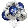 Combinación de traje de globos con confeti transfronterizo para 16 18 30 40 50 60 años, decoración para fiesta de cumpleaños de adultos