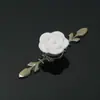 Puxador de Cerâmica para Móveis Gaveta de Armário Buraco Único Moderno Simples Pastoral Preto e Branco Estilo Europeu Buraco Único Redondo Puxador de Flor Rosa