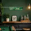 Mary Jane comercio exterior verde 10*40cm tira larga señal de carretera estilo industrial jardín hogar colgante de pared letrero de hojalata