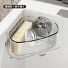 Estante de esquina para el fregadero, escurridor de esponjas y paños para fregadero de cocina, estante triangular de ventosa de lujo ligero para el hogar