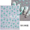 Cross-border New Nail Art Adesivos Verão Oceano Vento Laser Ouro Coqueiro Prego Adesivo de Volta Prego