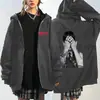 Moletom com Zíper Estilo Foto Preto e Branco do Bts Jungkook Modelagem Solta Roupa Externa de Suporte aos Fãs