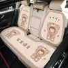 Cojín de Asiento de Coche Lindo de Dibujos Animados para Todas las Estaciones, Cojín de Asiento Oso Esponjoso Corazón de Niña, Cojín Protector de Asiento de una Pieza