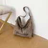 Bolsa Tote Versátil Estampa de Leopardo Grande Capacidade Feminina Nova Outono Novo Estilo Tendência Trabalho Deslocamento Casual Bolsa de Ombro Único Sob o Braço