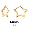 Brincos Simples Banhados a Ouro 18K com Designs Vazados de Estrela de Cinco Pontas, Coração, Quadrado e Torcidos, Presilhas de Orelha Empilháveis, Joias de Orelha Transfronteiriças Europeias e Americanas