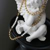 XL148 Joyería coreana estilo INS, cuentas europeas y americanas con costuras, cadena de cuello de perla, gargantilla, cadena corta de clavícula, acero de titanio