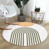 Alfombrilla de Suelo Redonda Geométrica Abstracta Morandi Color Antideslizante Franela Fabricante Venta Directa Suministro Transfronterizo Dropshipping