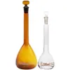 Matraz volumétrico de vidrio marrón transparente borosilicato alto 25/50/100/250/500/1000ml paquete de enseñanza experimental inspección