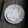 Assadeira Cerâmica Renda Vintage Estilo Francês para Forno Doméstico, Tigela e Prato Cerâmicos para Sobremesa, Tigela e Prato Espessos de Nicho de Alta Qualidade