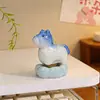 "El Éxito Está al Alcance de tus Dedos" Figura de Caballo Giratorio de Cerámica con Esmalte de Cristal de Jingdezhen, Mascota del Año del Caballo, Regalo de Año Nuevo
