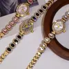 Nuevo Estilo Popular Transfronterizo de Moda Reloj de Mujer Incrustado de Diamantes Lleno de Diamantes Reloj de Pulsera de Cuarzo para Mujer de Lujo Ligero Venta al por Mayor