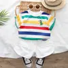 Ropa para Niños Conjunto de Verano para Niños 2024 Nuevo Elegante Bebé Verano Manga Corta Infantil Niños Atractivo Conjunto de Dos Piezas Moderno