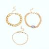 Pulsera de cadena gruesa con forma de grano geométrico incrustada de diamantes, estilo europeo y americano transfronterizo, juego de pulseras, moda, clásico, estilo retro