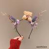 Bonita diadema de oso de peluche, regalo navideño, diadema, decoración navideña, tarjeta para el cabello, joyería con foto, accesorios para el cabello para mujeres
