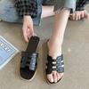 Chinelo AliExpress Lazada Amazon Chinelos Femininos de Verão Popular na Internet Chinelos de Sola Reta para Uso Externo Sandálias e Chinelos de Praia de Malha para Mulheres