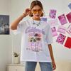 Camiseta estampada de cocotero de Florida para mujer, estilo europeo y americano, punto, mujer, comercio exterior, mucho suministro, venta al por mayor, chaqueta, camiseta