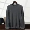Suéter de Punto Cómodo para Otoño e Invierno con Cuello Redondo Suéter Base Suéter de Cachemira de Color Puro Estilo Nuevo para Hombre 2025