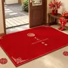 Felpudo rojo festivo para recién casados, adecuado para mudarse a una casa nueva, duradero, resistente a las manchas y fácil de limpiar, con una superficie antideslizante y resistente al desgaste