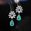 Brincos de Zircônia em Forma de Gota de Água com Onda Estilo Francês de Luxo Leve para Mulheres, Brincos Elegantes Vintage para Festa, Atacado de Fábrica