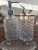 Botella de Gel Antibacterial, Botella de Vidrio Vacía, Botella Dispensadora de Loción, Vaso para Enjuague Bucal de Baño, Jabonera, Juego de Tres Piezas