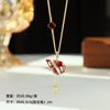 Collar de Calabaza Roja Ankora Original, Moderno y Exquisito para Mujer, Lujo Accesible Retro, Versátil y de Alta Gama con Cadena para Clavícula con Borla