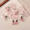 Nuevo Estilo Pinza para el Cabello Floral Rosa con Moño, Pasador Dulce y Lindo para Flequillo y Accesorios para el Cabello