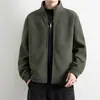 Cardigan Hoodie Casual Masculino Outono/Inverno 2026 Jaqueta Casaco de Lã Sherpa com Gola Alta Masculina