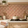 Impresión UV Adhesivo para pared Anillo rojo cerámico Baldosa floral Decoración de pared Impresión personalizada al por mayor