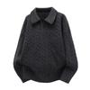 Suéter de Punto para Hombre 2025 Suéter con Trenzas de Cuello en V para Hombre Invierno Estilo Coreano Deslizante con Solapa Polo Solapa