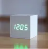 Fábrica Fuente Venta al por Mayor Reloj de Madera LED Digital Luminoso Controlado por Voz Despertador Adorno de Escritorio Regalo Despertador para Estudiantes
