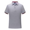 Camiseta de manga corta ligera de negocios de lujo con solapa de color sólido, estilo polo elástico, de moda, para hombre y mujer, con estampado fijo.