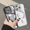 Adecuado para iPhone 18 Pro Max Lazo Gatito Acrílico Mate Magnético Funda de Teléfono 16 Nicho Anticaída